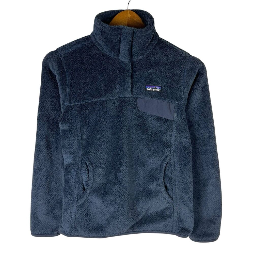 PATAGONIA Womens XS Sweater Re-Tool Snap-T Polartec Thermal Fleece Pullover Blue